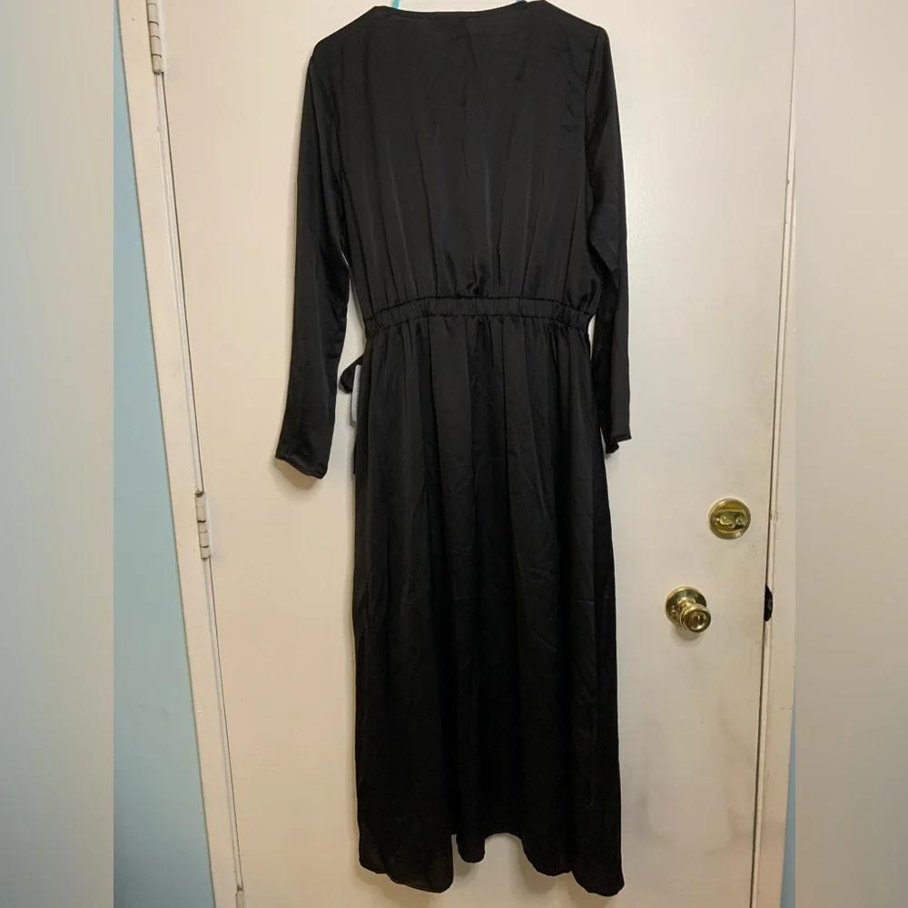 NSR Black Satin Midi Dress - Picture 5 of 8